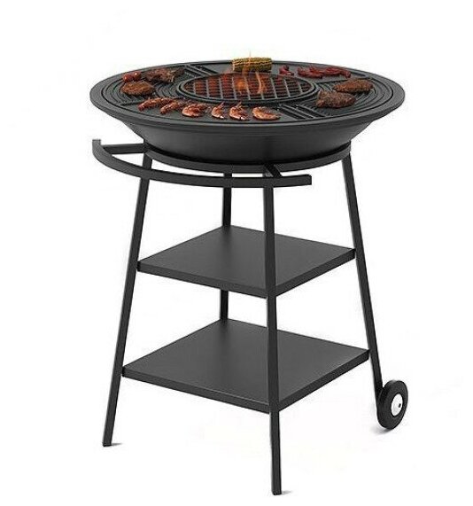 Чугунный Fantastic Grill Везувий Ø 700 (чаша+подставка+плита Gurman Ø700+крышка) - фотография № 1