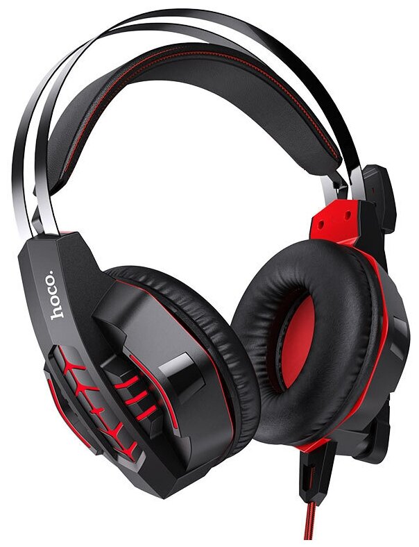 Наушники игровые HOCO W102 Gaming headphones проводные черно-красные