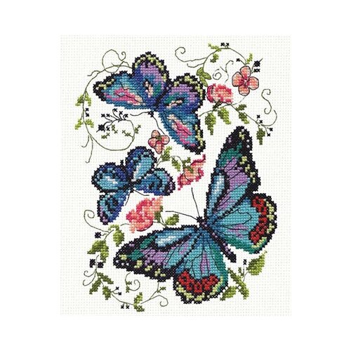 Набор для вышивания Чудесная Игла 042-03 Синие бабочки 15 х 18 см o kompanii