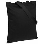 Холщовая сумка BrighTone, черная с черными ручками сумка: 35х40 см, ручки: 70х3 см хлопок - изображение