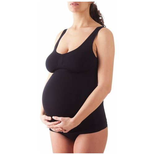 фото Майка maternity canotta spalla larga (maternity) черный m/l bellissima
