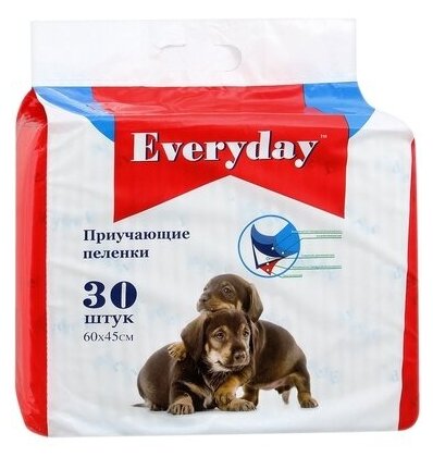 EVERYDAY Впитывающие пеленки для животных (гелевые) 30шт 60х45см 56492, 0,5 кг, 34099