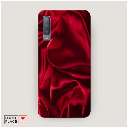 фото Чехол пластиковый samsung galaxy a7 2018 текстура красный шелк case place