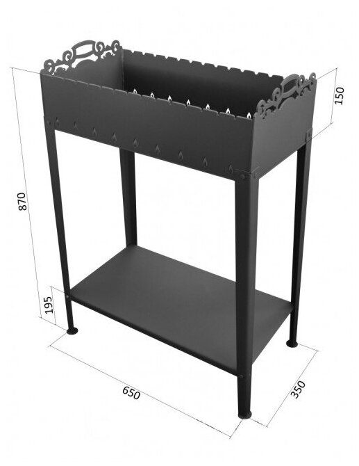 Мангал "Дачный" со съёмной подставкой под казан 6-10 литров. - фотография № 2