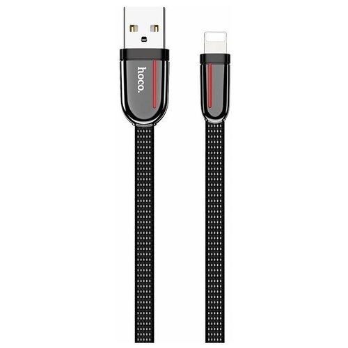 Дата-кабель Hoco U74 USB-Lightning, 1.2 м, черный usb дата кабель hoco x9 high speed lightning 1 0 м голубой