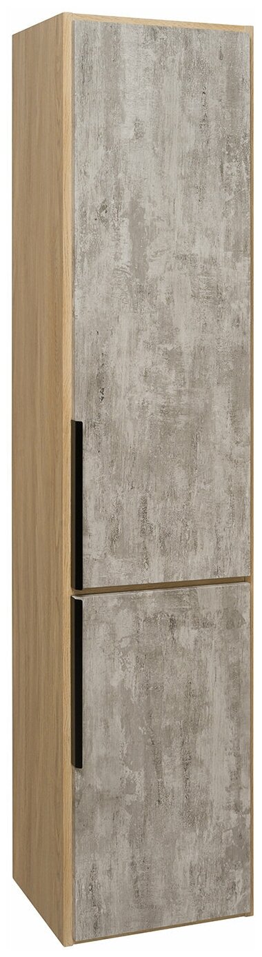Шкаф-колонна (пенал) для ванной / Runo / Мальта /дуб/серый/правый / тумба в ванную