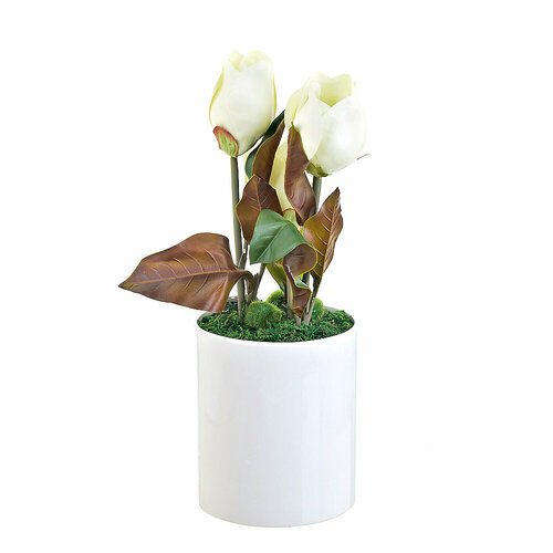 Искусственные цветы в горшке Белые цветы ENS 18х49 см 4510003 5991₽