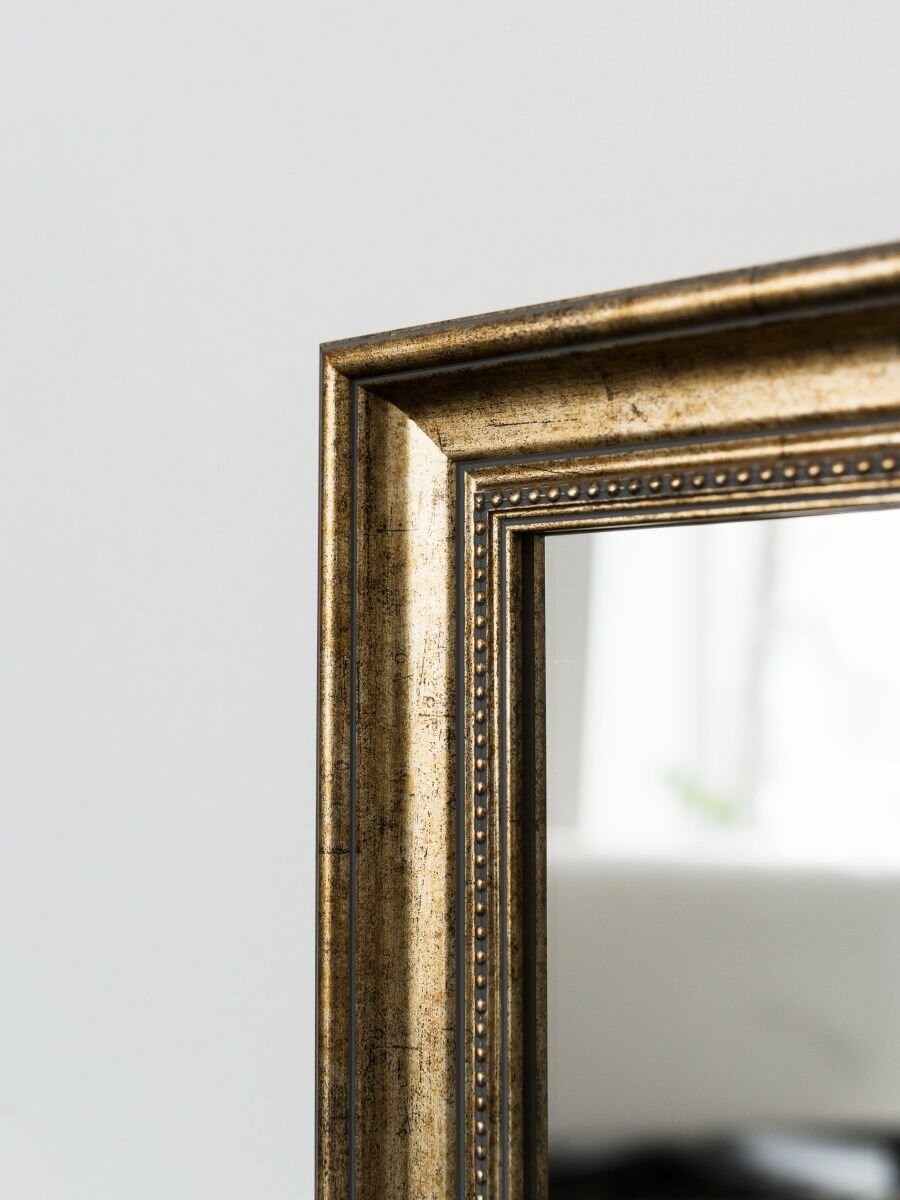 Зеркало декоративное в раме настенное Golosone 90x120, золотой - фотография № 5