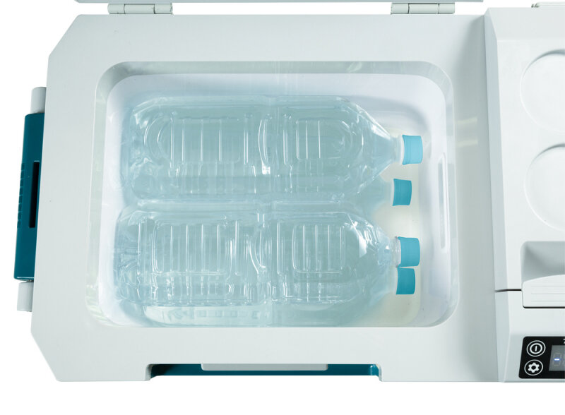Холодильник Makita с подогревом, 20 л, 3 режима питания: Аккумулятор - 36В, DС - 12В, AC - 220В DCW180Z - фотография № 20