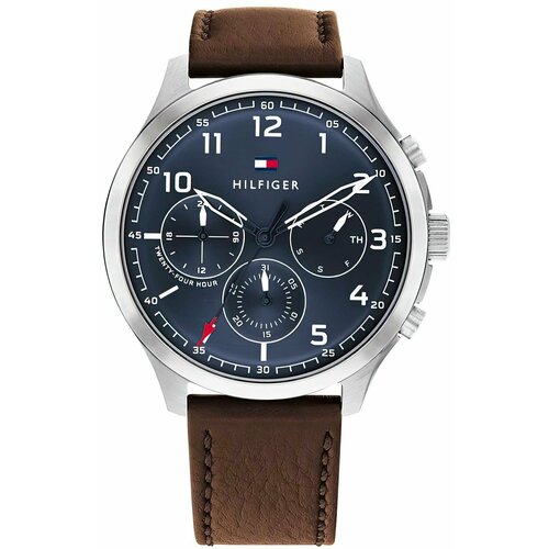 фото Наручные часы tommy hilfiger, синий, коричневый