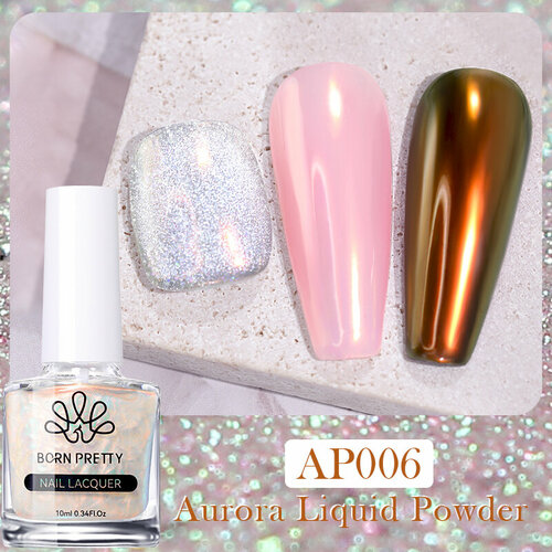 Born Pretty, Жидкий блеск Aurora Pearl Metallic Mirror Nail Polish 55938-06, 10 мл