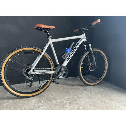 Велосипед горный RICHIESTO 26 21s Алюминиевая рама 19 Взрослый Спортивный Унисекс серебристый 2470000₽
