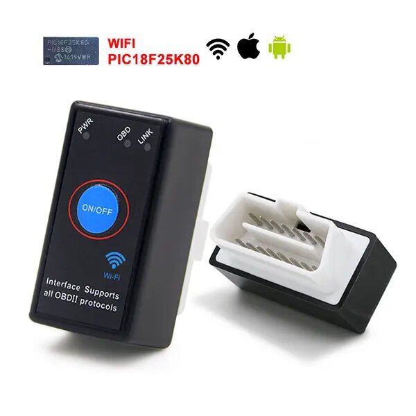 ELM327 V1.5 PIC18F25K80 чип MINI ELM327 Bluetooth-совместимый/Wifi OBD2 сканер считыватель кодов для Android 12V автомобильный диагностический инструмент, WIFI