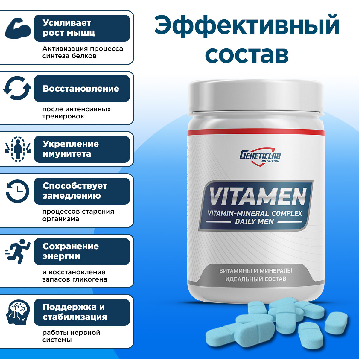Изображение Витамины GeneticLab Nutrition Vitamen 90 таблеток БАД Россия