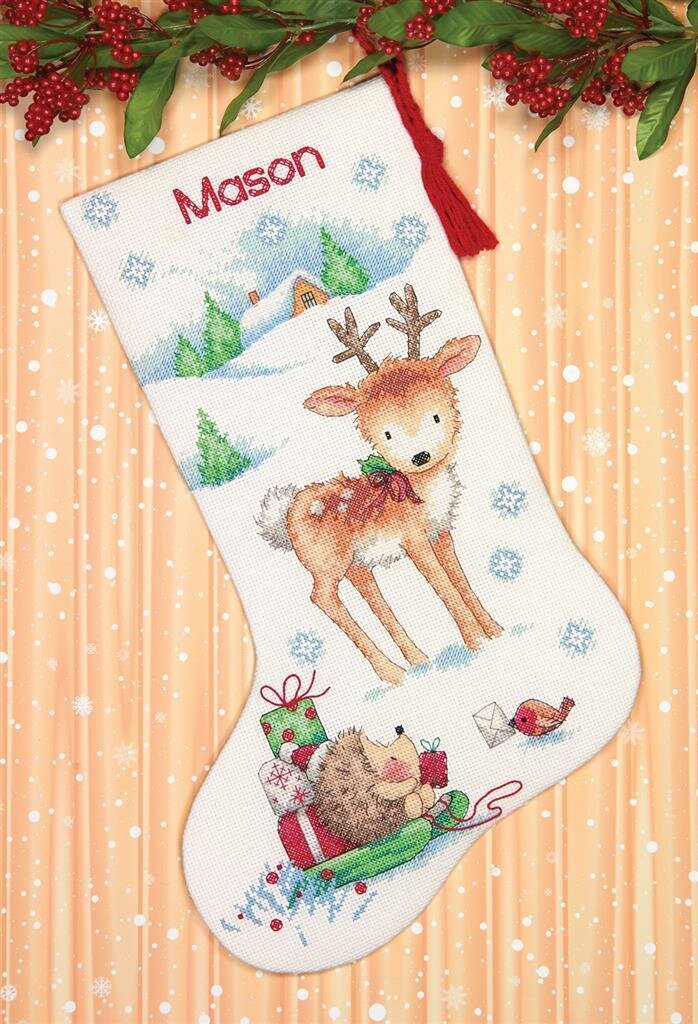 70-08978 Набор для вышивания крестом DIMENSIONS Reindeer and Hedgehog "Северный олень и ежик"