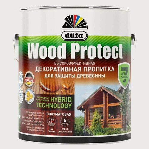 Изображение товара Пропитка декоративная Dufa Wood Protect для защиты древесины дуб 2,5л