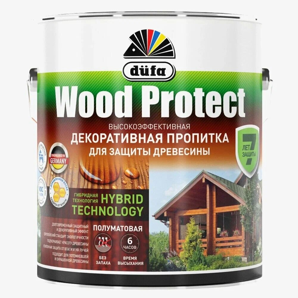 Пропитка декоративная Dufa Wood Protect для защиты древесины палисандр 25л