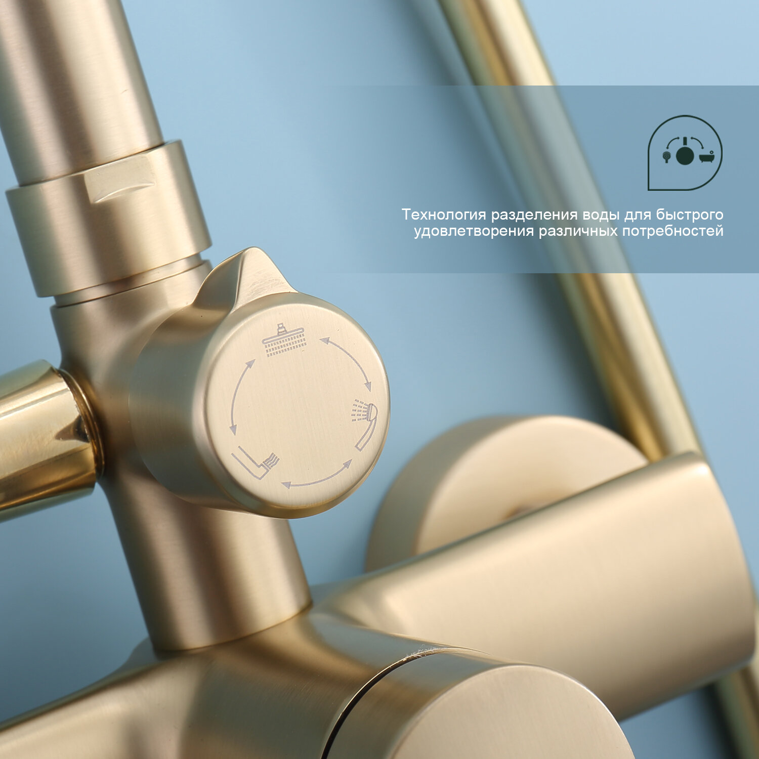 Душевая система со смесителем и тропическим душем Splenka S50.24.03 — фото 1