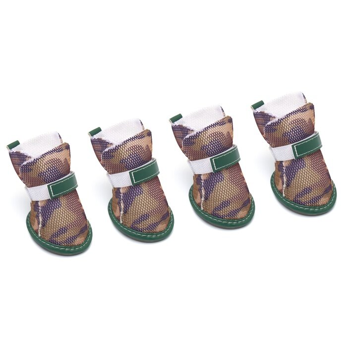 Ботинки для собак «Боец», набор 4 шт, размер 5 (подошва 6.2×5 см) камуфляж