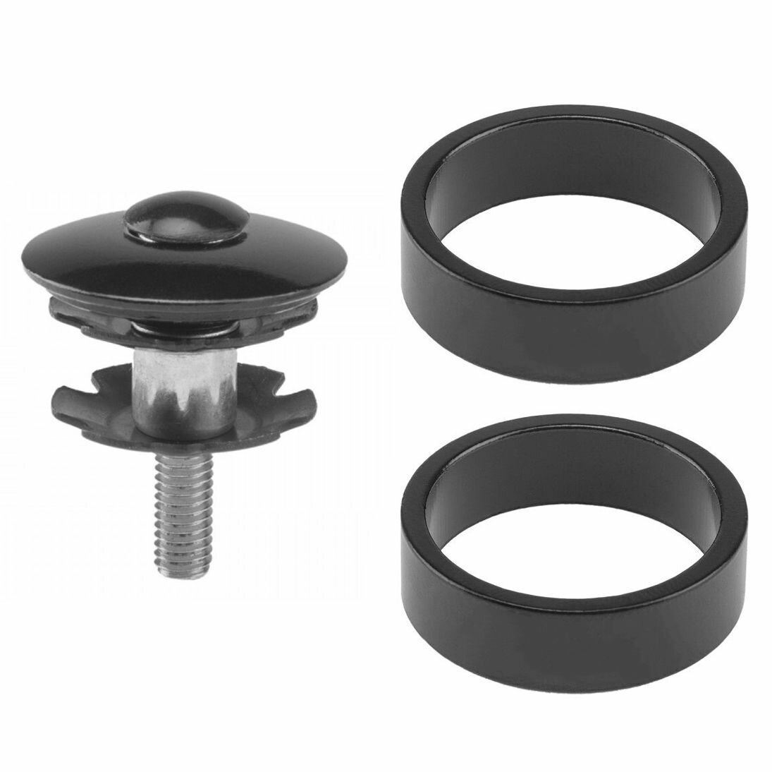 Комплект якорь в рулевую колонку Kenli 1-1/8" + 2 проставочных кольца 10мм, алюминий/сталь