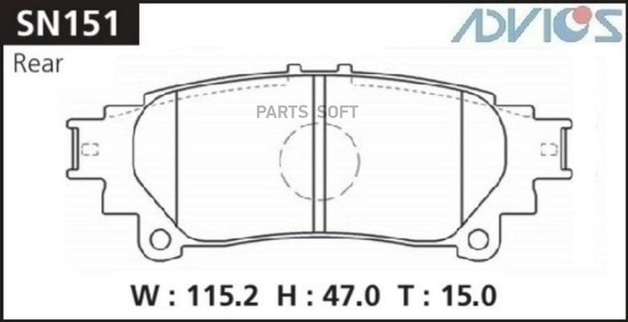 Дисковые тормозные колодки ADVICS ADVICS SN151 | цена за 1 шт