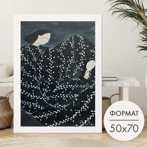 Изображение товара Постер "Девушка в черном София Линд" 50х70 без рамки на стену для интерьера