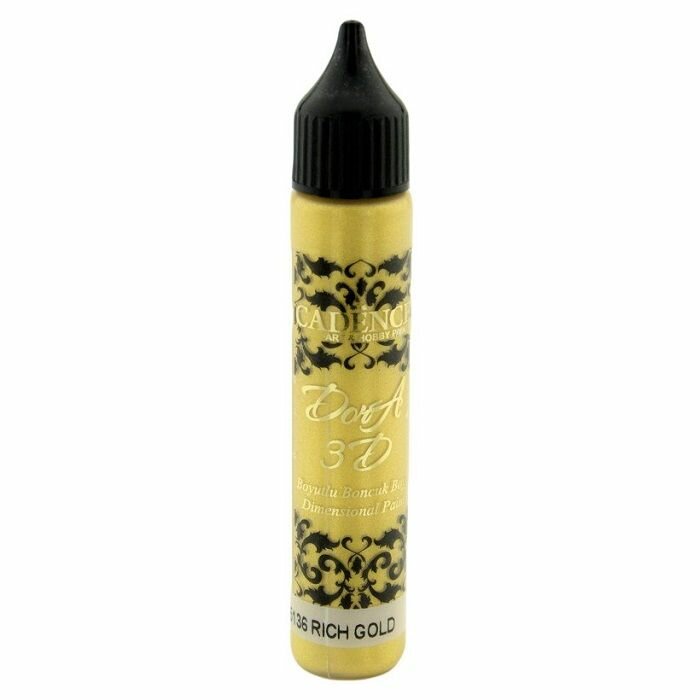 Краска акриловая контурная Cadence Dora 3D Metallic Dimensional Paint, 25 ml. Rich Gold-5136