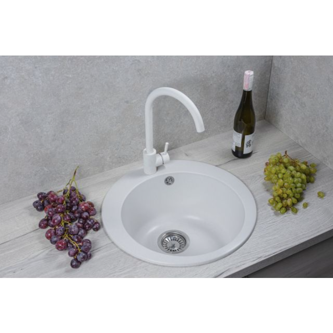 Мойка для кухни AV ENGINEERING Point 495х495 мм белая из искусственного камня