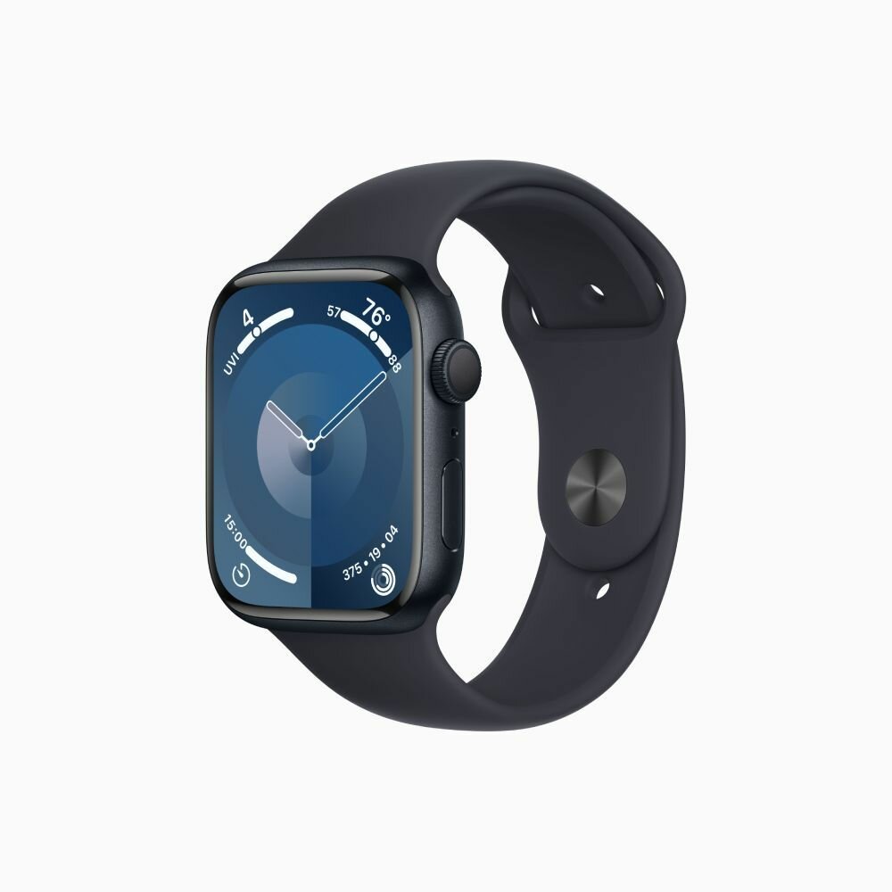 Умные часы Apple Watch Series 9 45 мм Aluminium Case GPS, midnight Sport Band, размер ремешка S/M