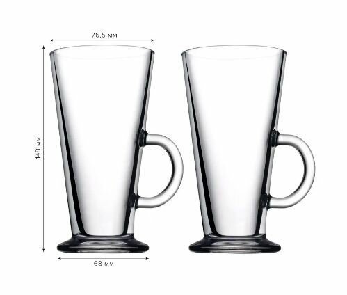 Набор кружек Pasabahce Pub Latte, 263 мл, в наборе 12 штук, стекло, прозрачные — фото 1