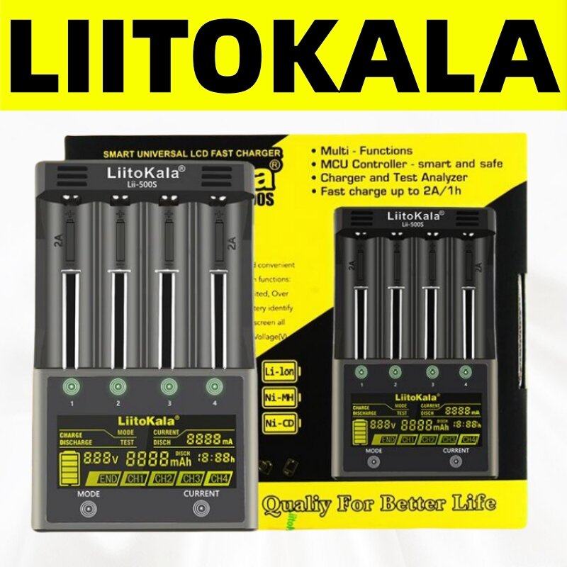 LiitoKala lii - 500S LCD - зарядное устройство с четырехслойным многофункциональным измеримым объемом USB