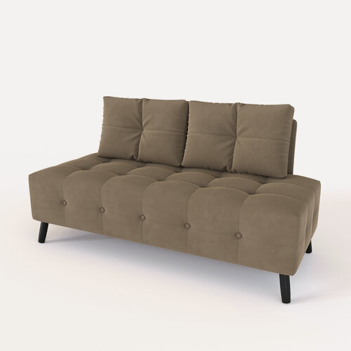 Изображение товара Диван салон трон "Манхэттен", прямой 150x65x64 см велюр коричневый