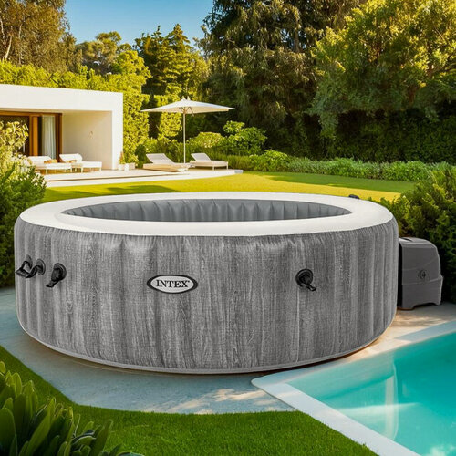 Изображение товара Надувной бассейн-джакузи Intex 28442 GreyWood Deluxe 216*71 см, аэромассаж, подсветка, INTEX, 28442