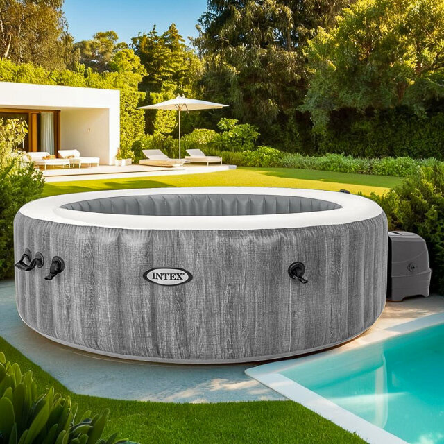 Надувной бассейн-джакузи Intex 28442 GreyWood Deluxe 216*71 см аэромассаж подсветка INTEX 28442