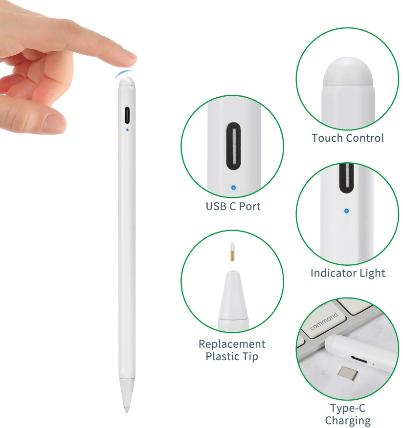 Универсальный стилус для iPad iPad Pro iPad Air iPad mini с 2018г и новее / Стилус Magnetic Stylus Pen с боковой магнитной поддержкой для iOS