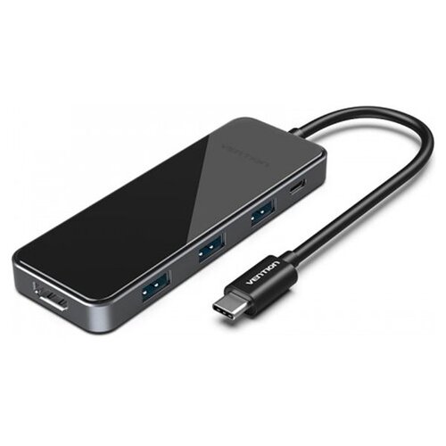 Vention USB-C - HDMI v2.0/3xUSB 3.0 OTG/PD (THPBB), 0.15 м, 1 шт., черный