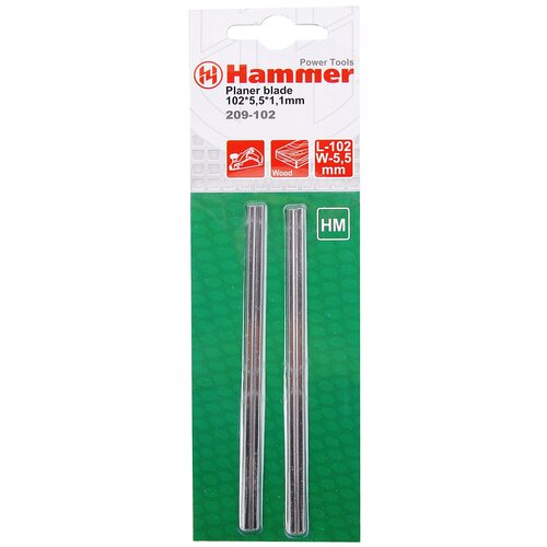 Ножи для рубанка Hammer Flex 209-102 PB 102*5,5*1,1 102мм, 2шт., HM