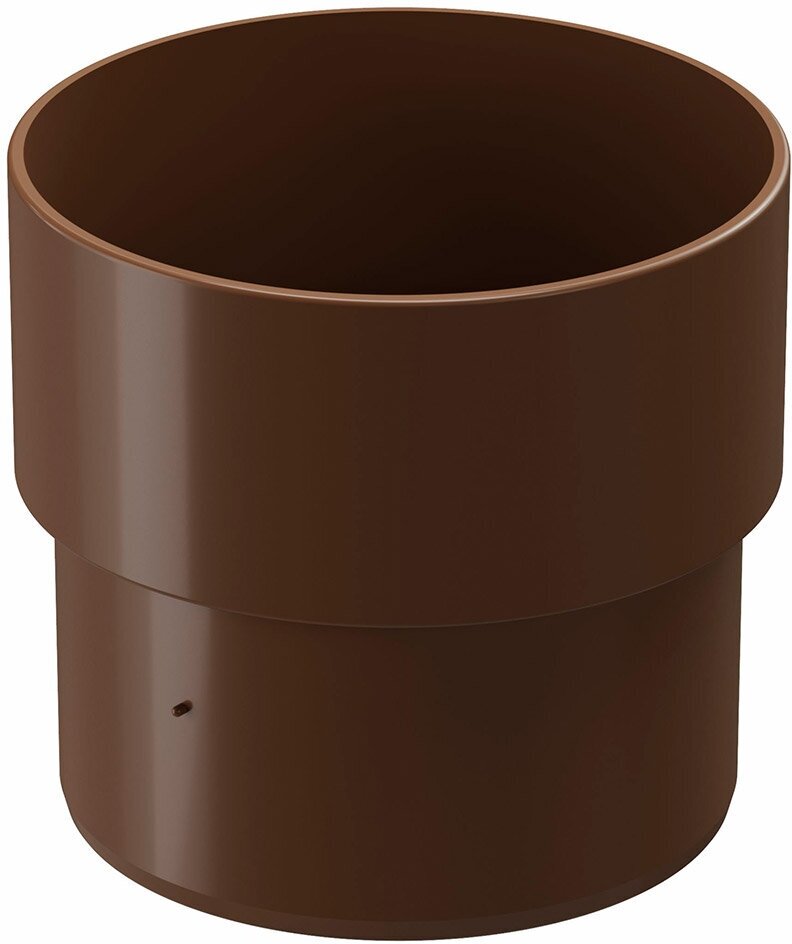 Муфта водосточной трубы пластиковая d80 мм Docke Standard коричневая RAL 8017