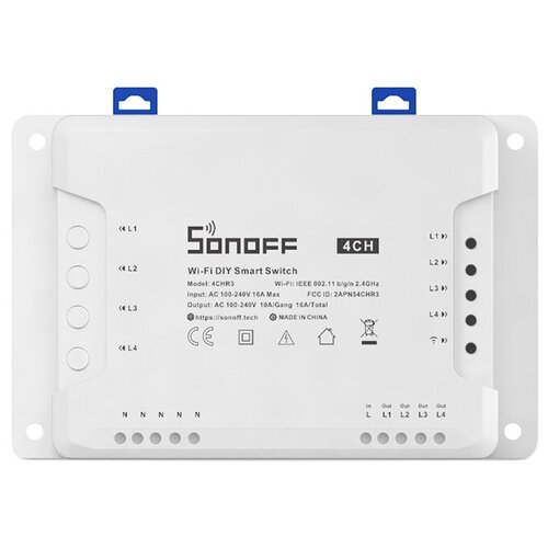 Реле Sonoff 4CHR3 16 А реле sonoff 4chpror3 40 а