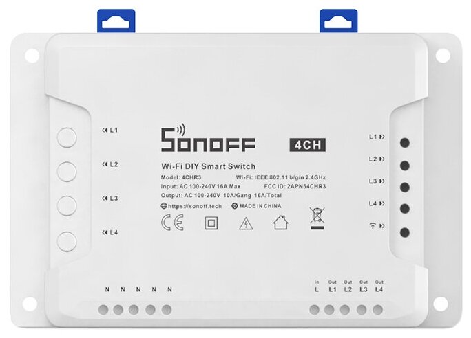 Реле Sonoff 4CHR3 16 А