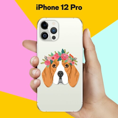 Силиконовый чехол Бигль с цветами на Apple iPhone 12 Pro силиконовый чехол hello бигль на apple iphone 12