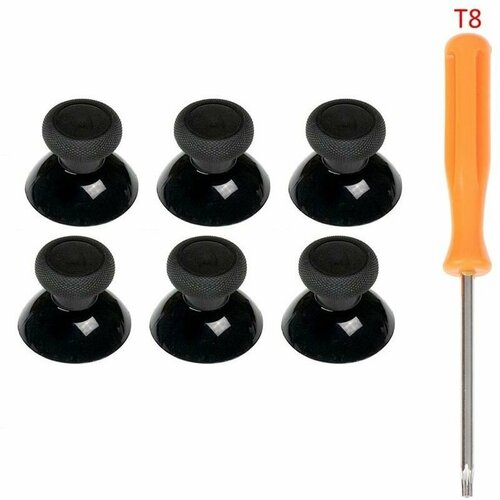 Аналоговые стики - грибки на геймпад джойстик 6 штук отвертка torx T8 для 3D стиков Xbox One S X Series S X черные накладки 55000₽
