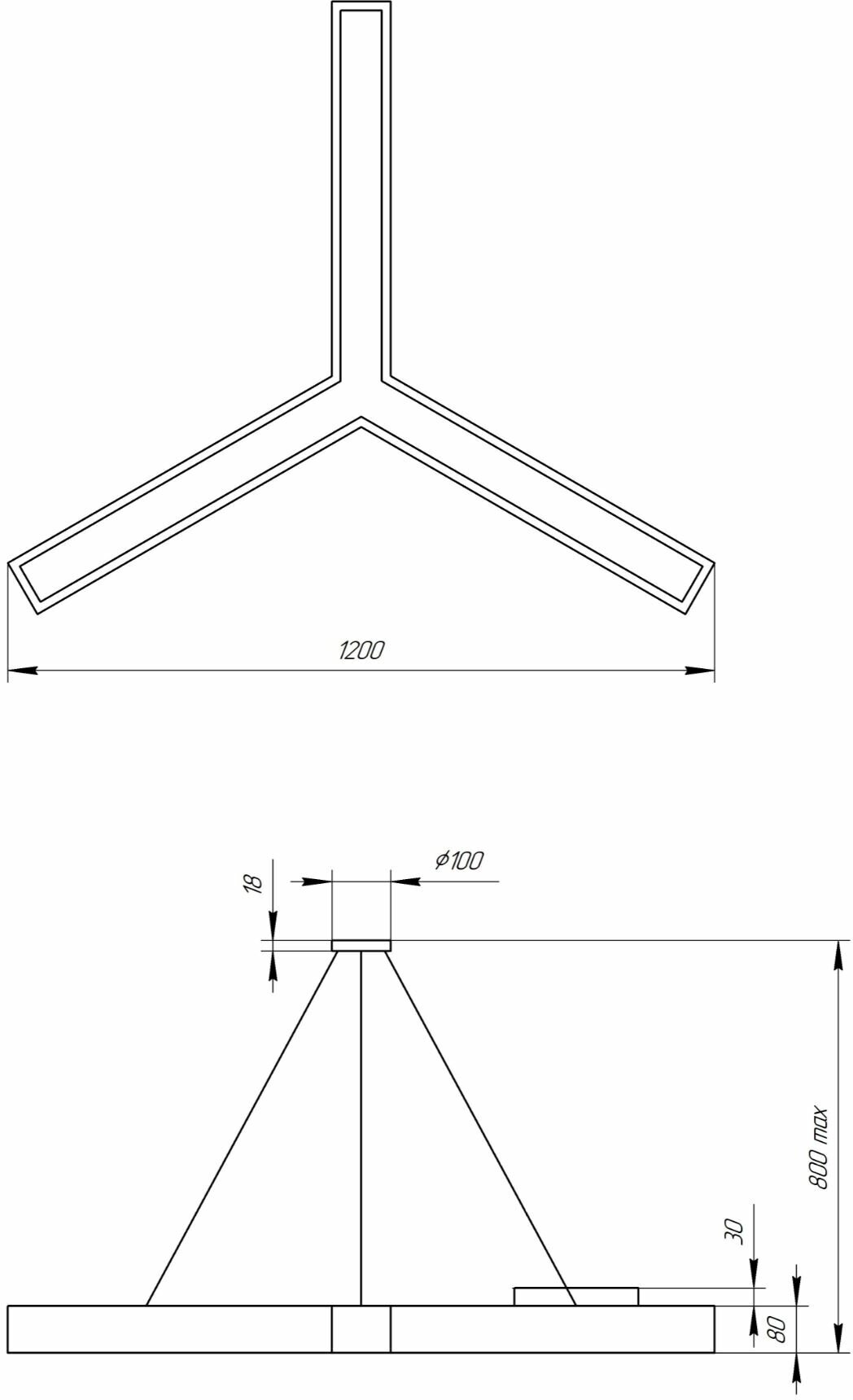 Подвесной светильник Geometria Igrek Эра SPO-144-W-40K-066 66Вт 4000К 4000Лм IP40 1200*1200*80 (Б0058890) - фото №7