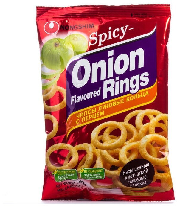 Чипсы Nongshim луковые с перцем, 40 г
