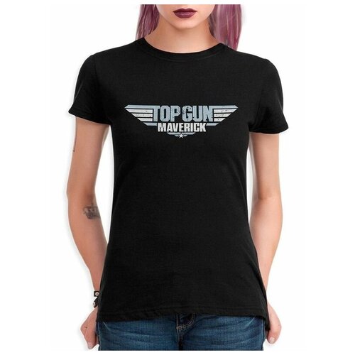 Футболка Design Heroes Top Gun Maverick / Топ Ган Маверик Женская Черная L