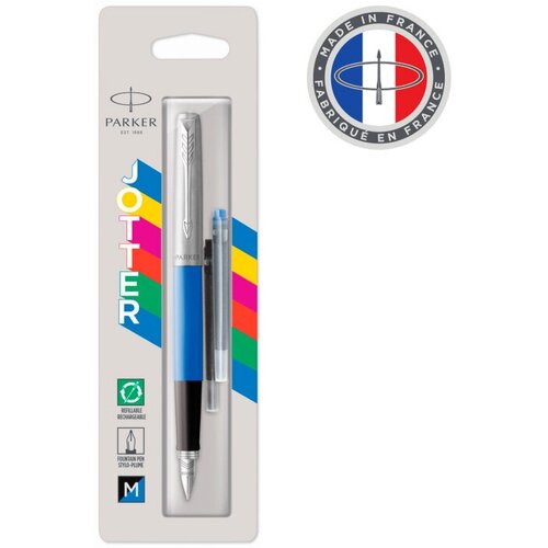 Ручка перьев. Parker Jotter Originals F60 (CW2096858) Blue CT M сталь нержавеющая блистер ручка перьев pelikan school pelikano magic ocean pl815949 бирюзовый m сталь нержавеющая для правшей блистер 1шт