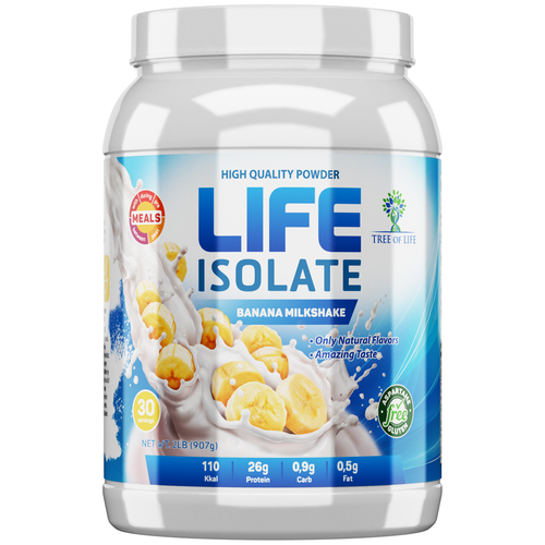 Протеин Tree of Life Life Isolate, 907 гр., банановый коктейль изолят сывороточного протеина tree of life isolate 454 г малина