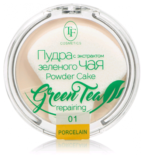 TF Cosmetics Компактная пудра с экстрактом зелёного чая 01 фарфоровый 12 г
