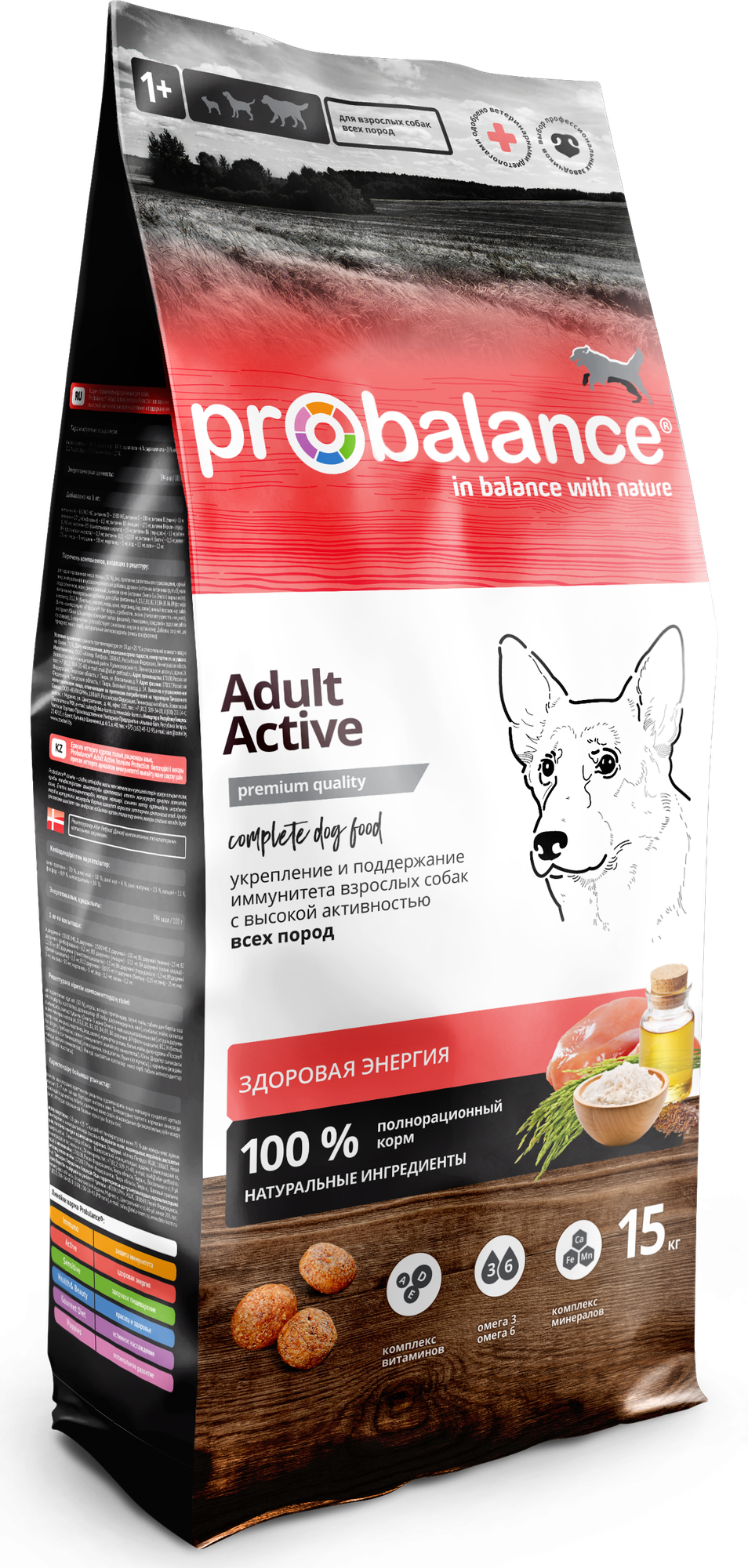Probalance д/собак Adult Active, мешок 15 кг