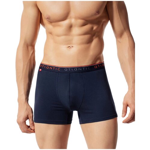 фото Atlantic трусы боксеры pima cotton с профилированным гульфиком, размер s, синий